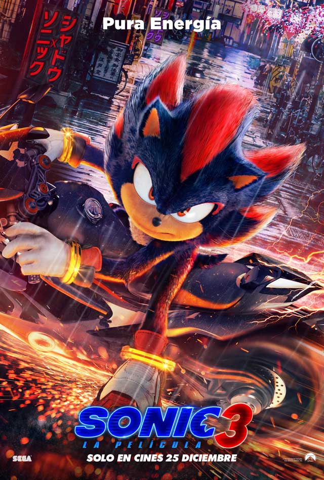 Sonic 3 la película - cartel Pura energía