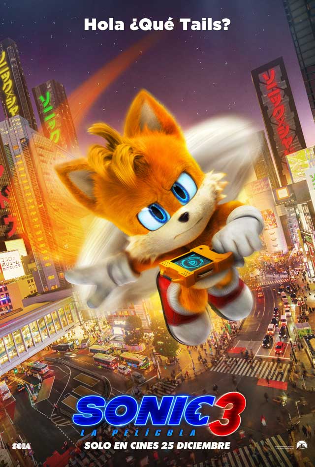 Sonic 3 la película - cartel Hola ¿Qué Tails?