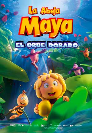 Cartel de La abeja Maya y el orbe dorado