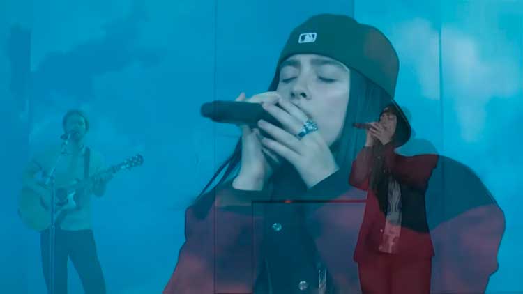 Billie Eilish interpretando 'Birds of a feather' en Saturday Night Live 2024