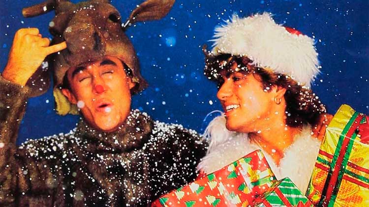 Andrew Ridgeley y George Michael en la portada del 'Last Christmas' de Wham!